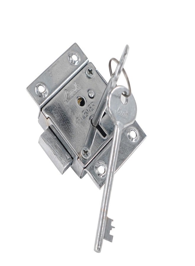 Link® Universal Drawer & Cupboard Lock 65mm Cylinder | 6 Levers | 803 | Made in India Silver - Image 2